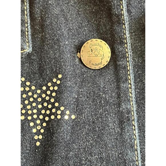 Vintage The Quacker Factory Denim Jean Jacket Star Embellishment Rhinestones Sm - Picture 4 of 6